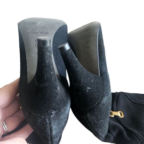 ANTONIO Melani Black and Gold Suede Boots - Picture 6 of 6